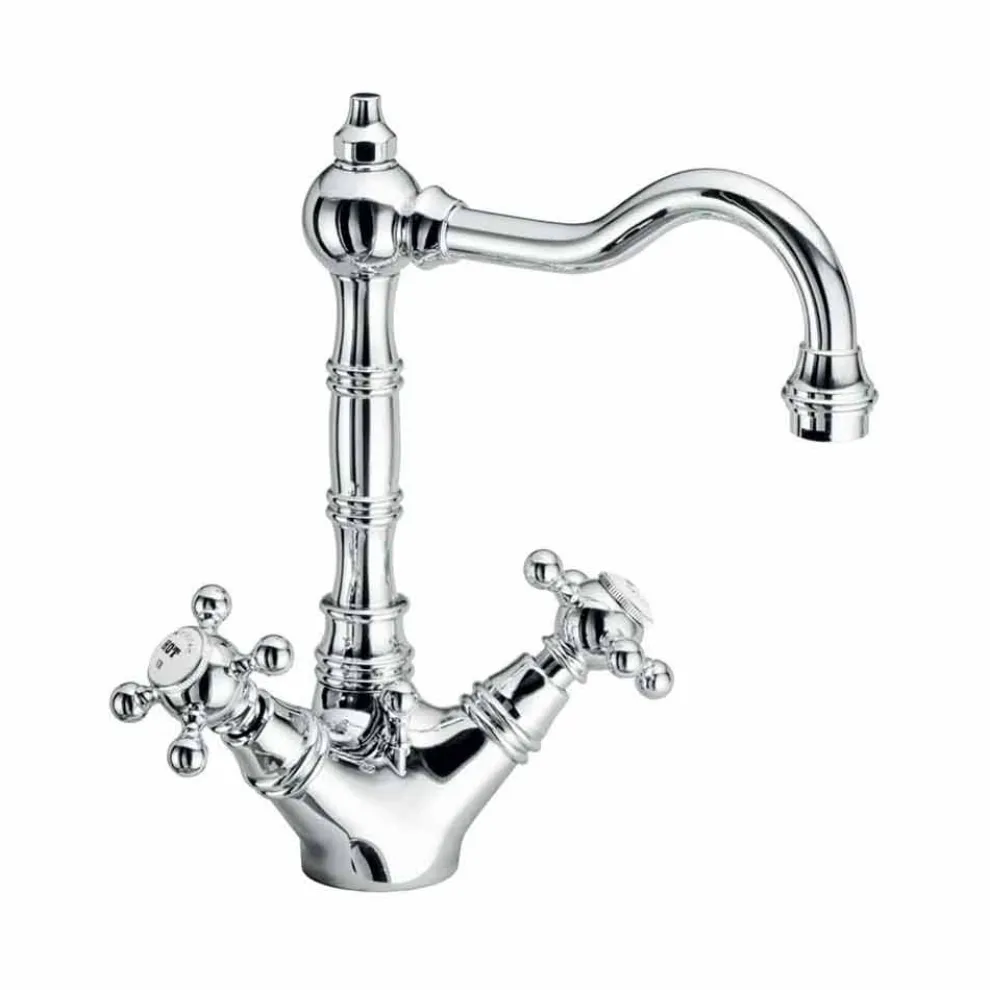 Einloch-Waschtischmischer aus verchromtem Messing Made in Italy - Binsu