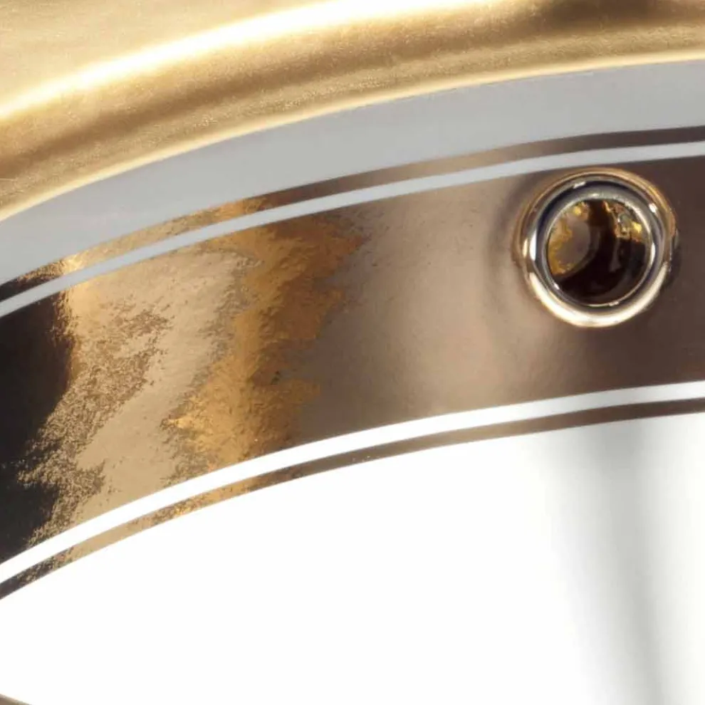 Einsatzwaschbecken Barock aus Fire Clay und Gold 24k made in Italy, Egeo