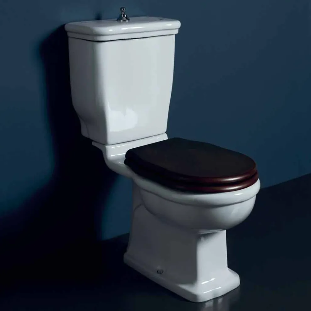 Einzelblock-Toilettenschüssel aus weißer Keramik Style 72x36cm, Italy