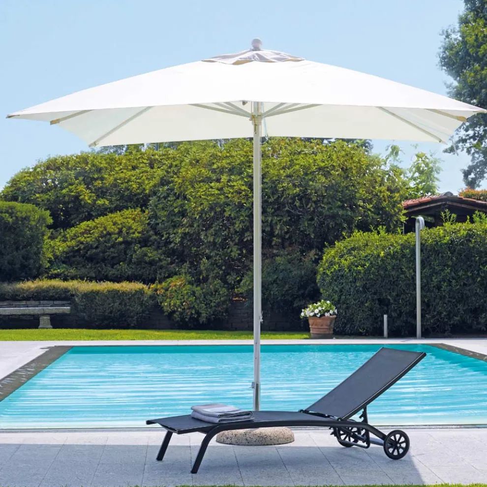 Sonnenschirm mit farbigem Stoff und Aluminiumstruktur - Norbert