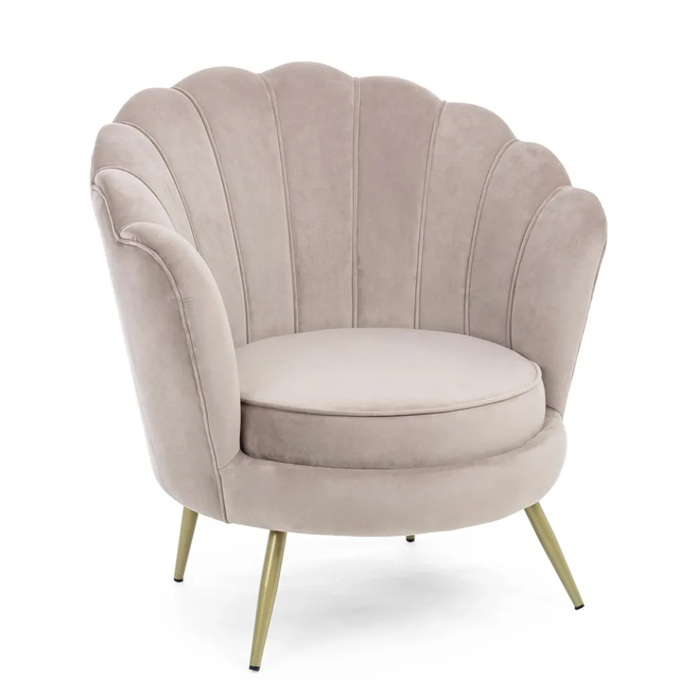 Eleganter gepolsterter Wohnzimmersessel Samteffekt 3 Ausführungen - Geppy