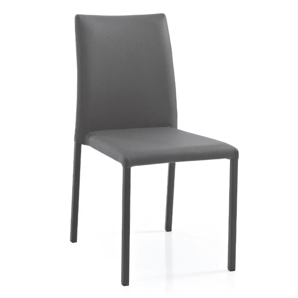 Eleganter moderner Designstuhl aus farbigem Kunstleder für das Wohnzimmer - Grenger