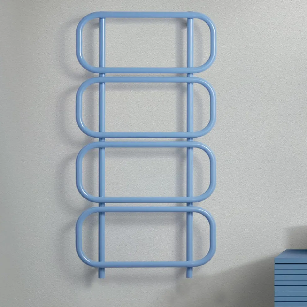 Elektrische Handtuchwärmerleiter aus farbigem Flachstahl Made in Italy - Kette