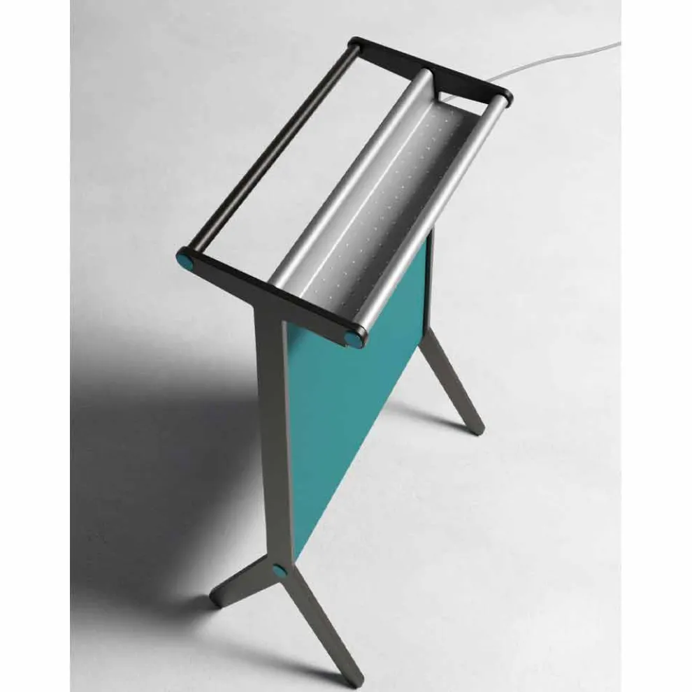 Elektrische Strahlungsplatte in Aluminium und farbigem Stoffdesign 150 W - Sam