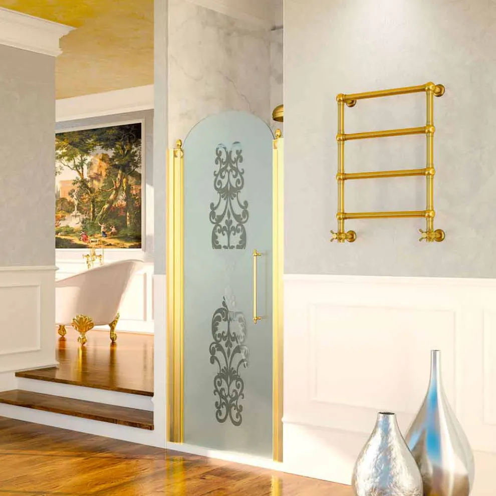 Elektrischer Designer-Handtuchwärmer Scirocco H Caterina Gold aus Messing