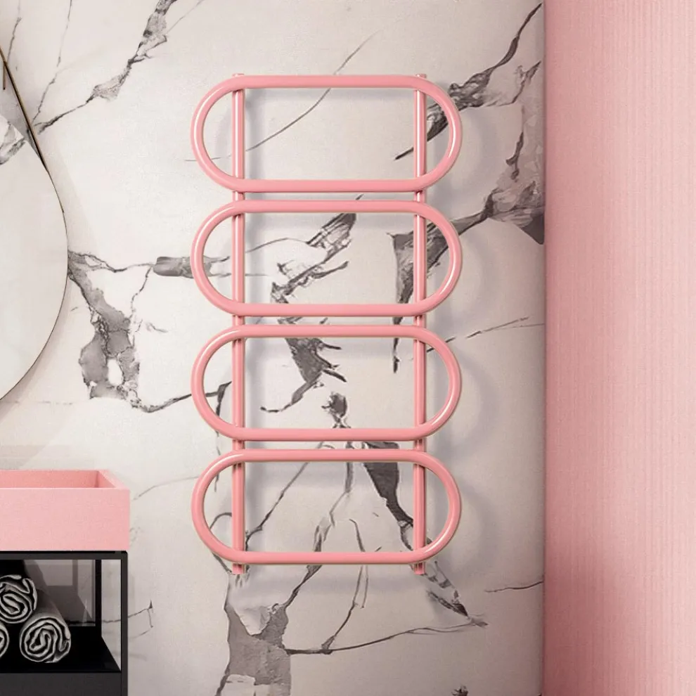 Elektrischer Handtuchwärmer Leiter rund farbiger Stahl Made in Italy - Kette