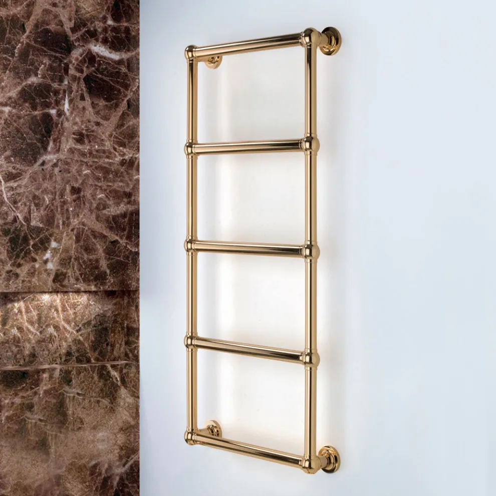 Elektrischer Handtuchwärmer aus Messing mit Verbindungskugeln, hergestellt in Italien – Ricotta