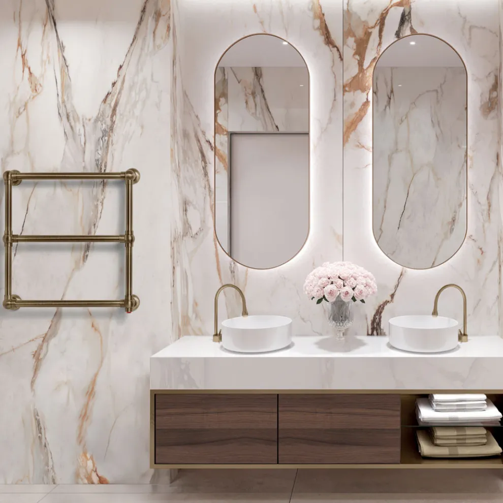 Elektrischer Handtuchwärmer aus Messing in verschiedenen Ausführungen Made in Italy - Olga