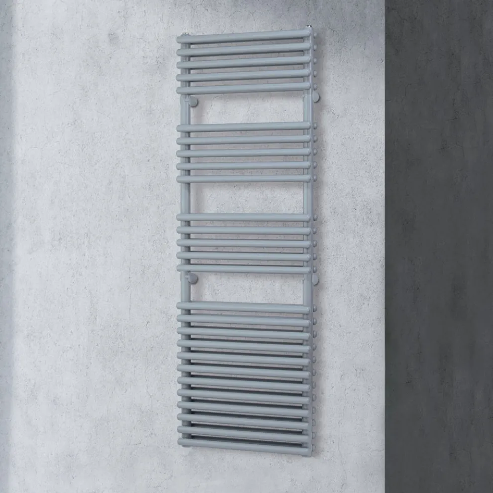 Elektrischer Handtuchwärmer mit 4 Reihen horizontaler Elemente, hergestellt in Italien – Meringue