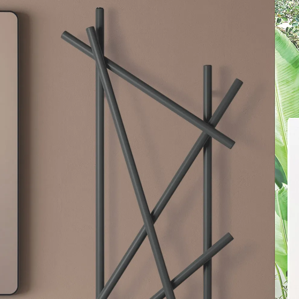 Elektrischer Stahlheizkörper mit runden Rohren Made in Italy - Random