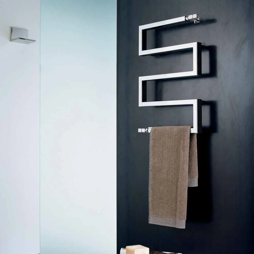 Elektroheizkörper verchomt in modernem Design Snake Scirocco H