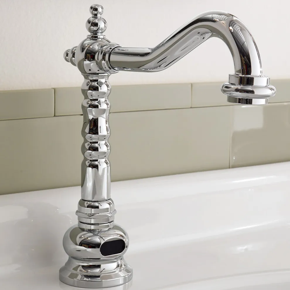 Elektronische Einlochbatterie für Waschbecken im klassischen Stil aus Messing - Noriana