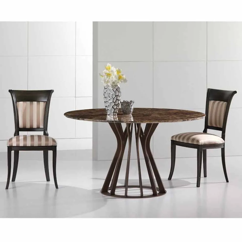 Emperador Marmortisch mit Bronze Metall Caesar Basis