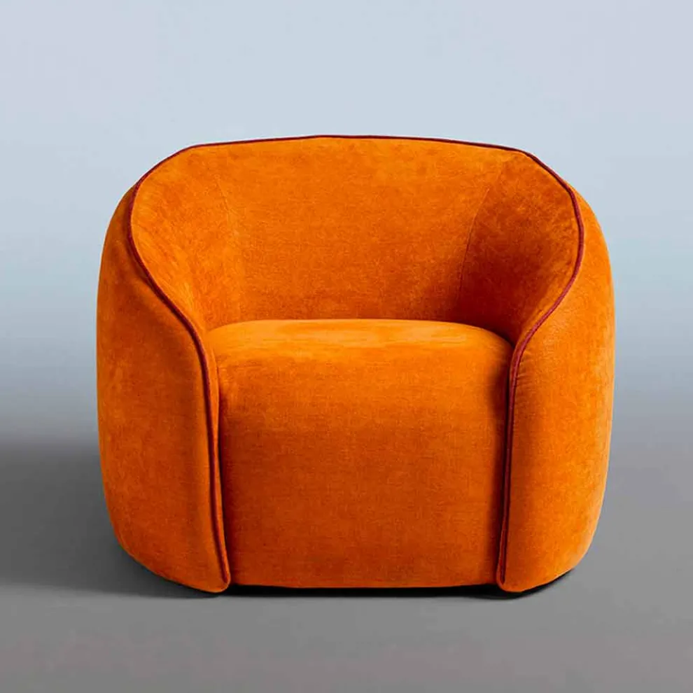 Entspannender Sessel, modernes Design, hergestellt in Italien, aus farbigem Stoff – Baloo