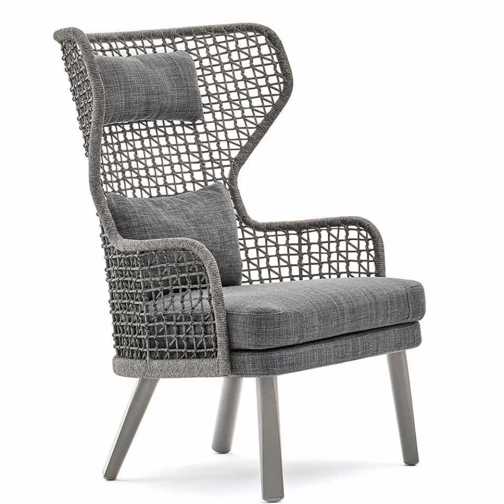Moderner Outdoor-Sessel mit Kopfstütze aus Stoff Varaschin Emma