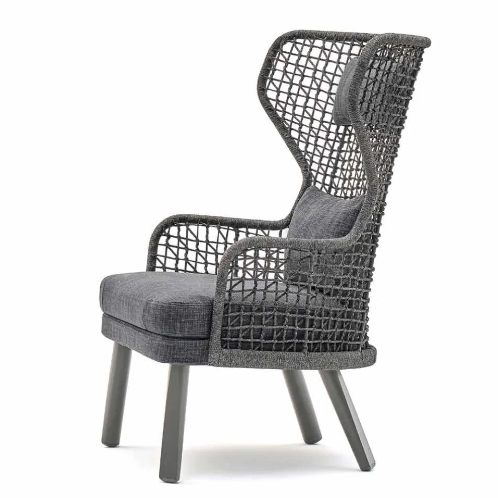 Moderner Outdoor-Sessel mit Kopfstütze aus Stoff Varaschin Emma