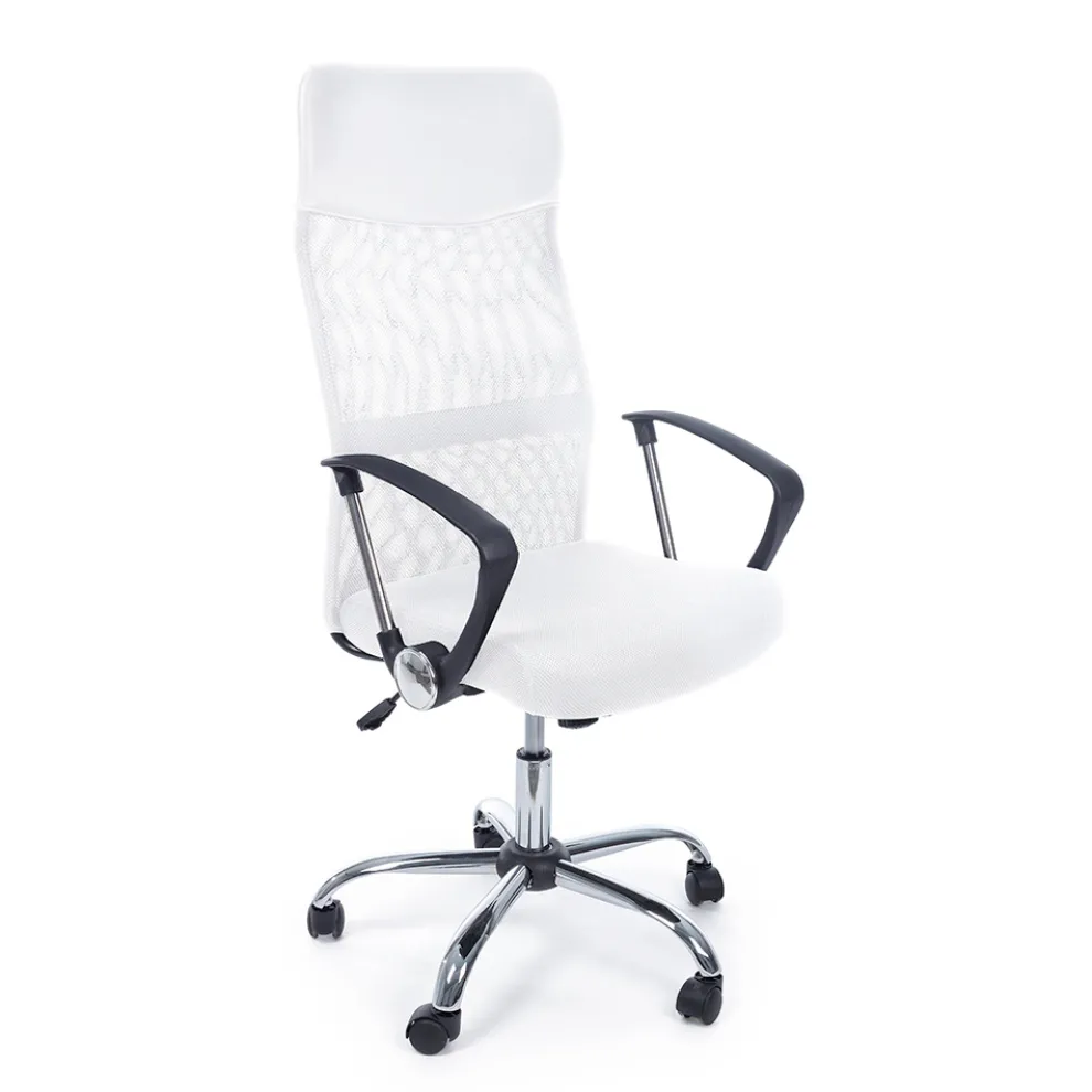 Bürostuhl Armlehnen und Kopfstütze aus Stahl und Netzgewebe - Cerreto