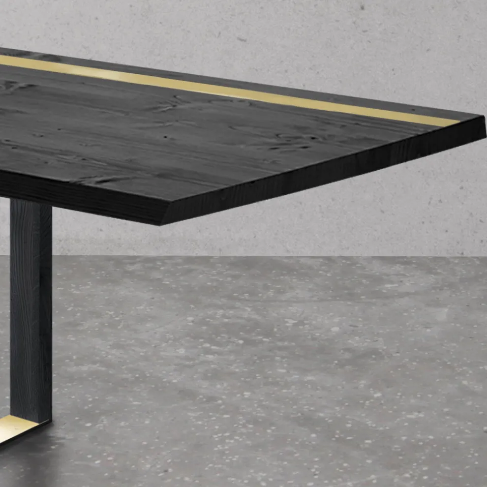 Esstisch aus Asteiche und Metallelementen Made in Italy - Giusy