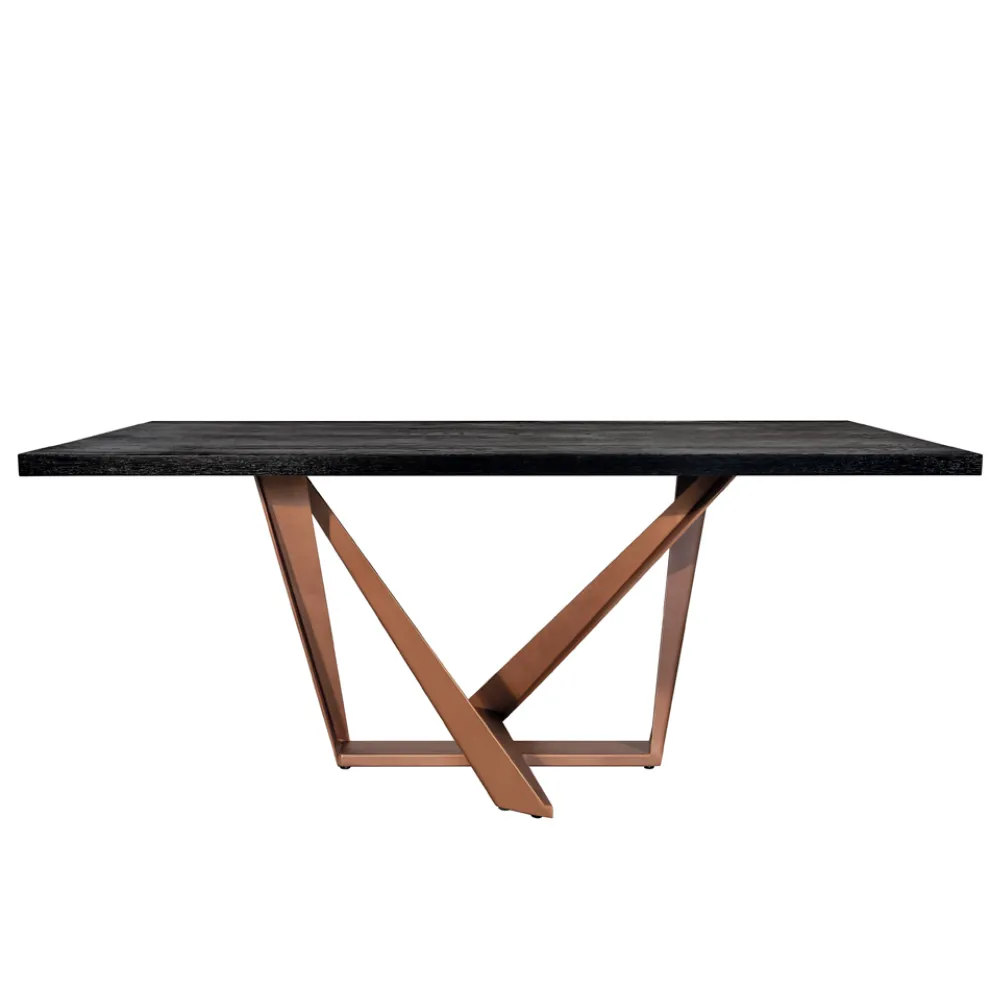 Esstisch aus Eichenholz und kupferfarbenem Nuvolato-Metall Made in Italy - Patty