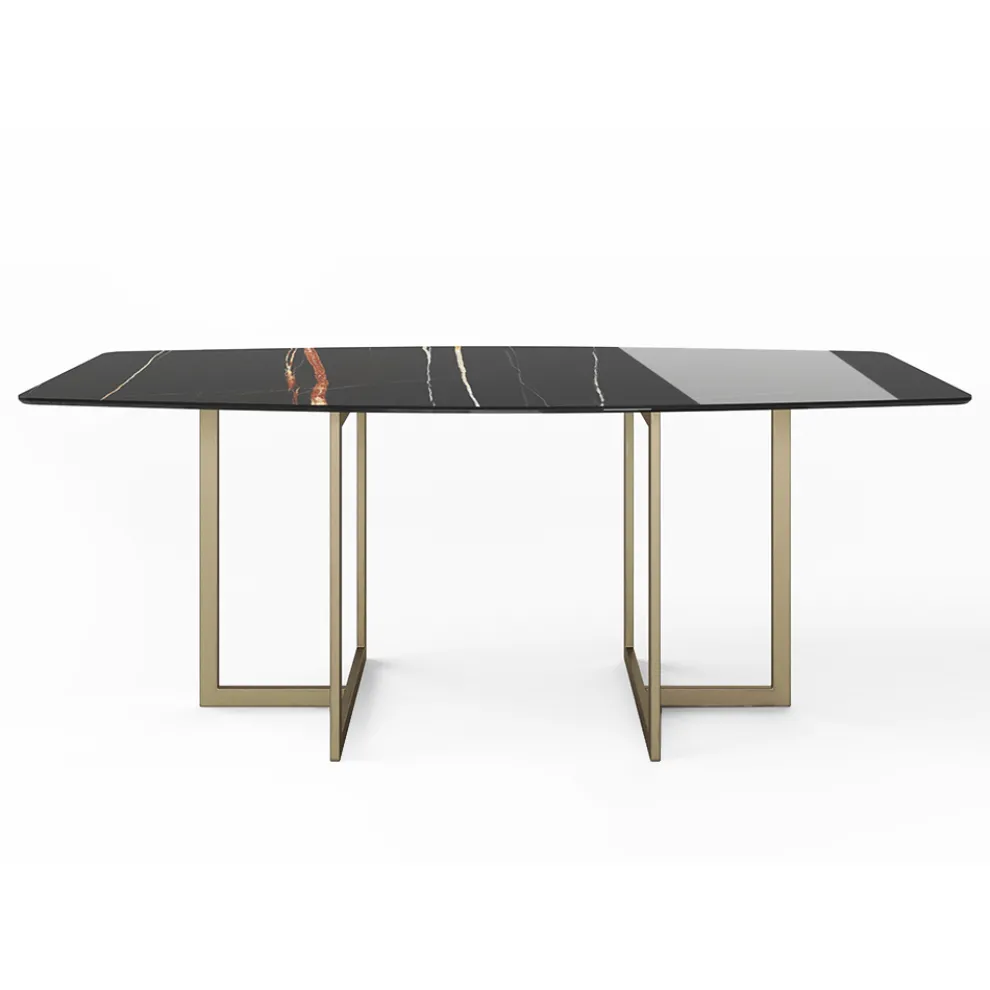 Esstisch aus Feinsteinzeug und Metall Made in Italy - Emilio