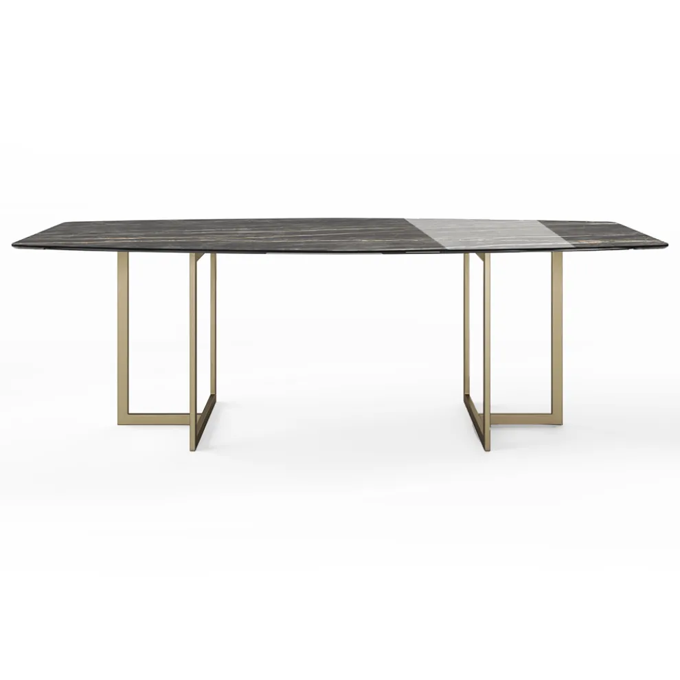 Esstisch aus Feinsteinzeug und Metall Made in Italy - Emilio