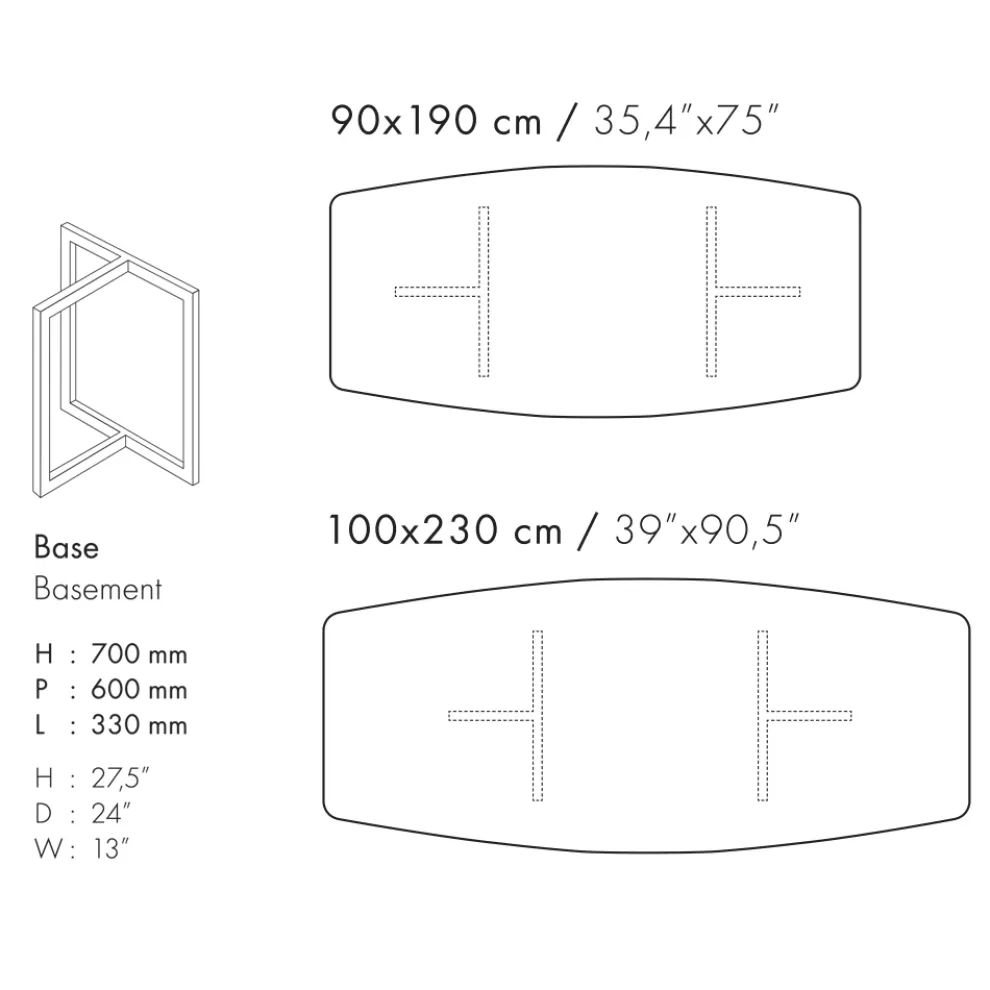 Esstisch aus Feinsteinzeug und Metall Made in Italy - Emilio