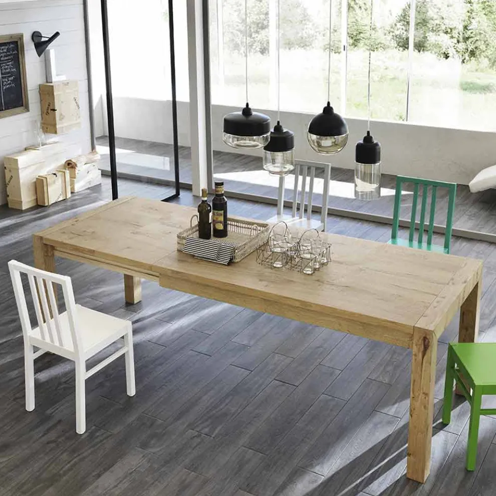 Esstisch aus furniertem Eichenholz ausziehbar bis 240 cm - Ciro