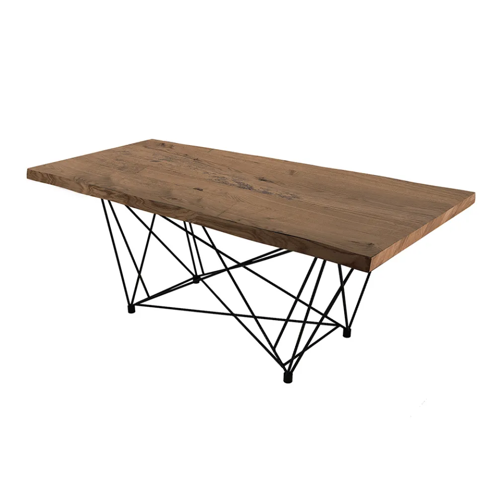 Esstisch aus furniertem Holz und Stahl, hergestellt in Italien – Ezzellino