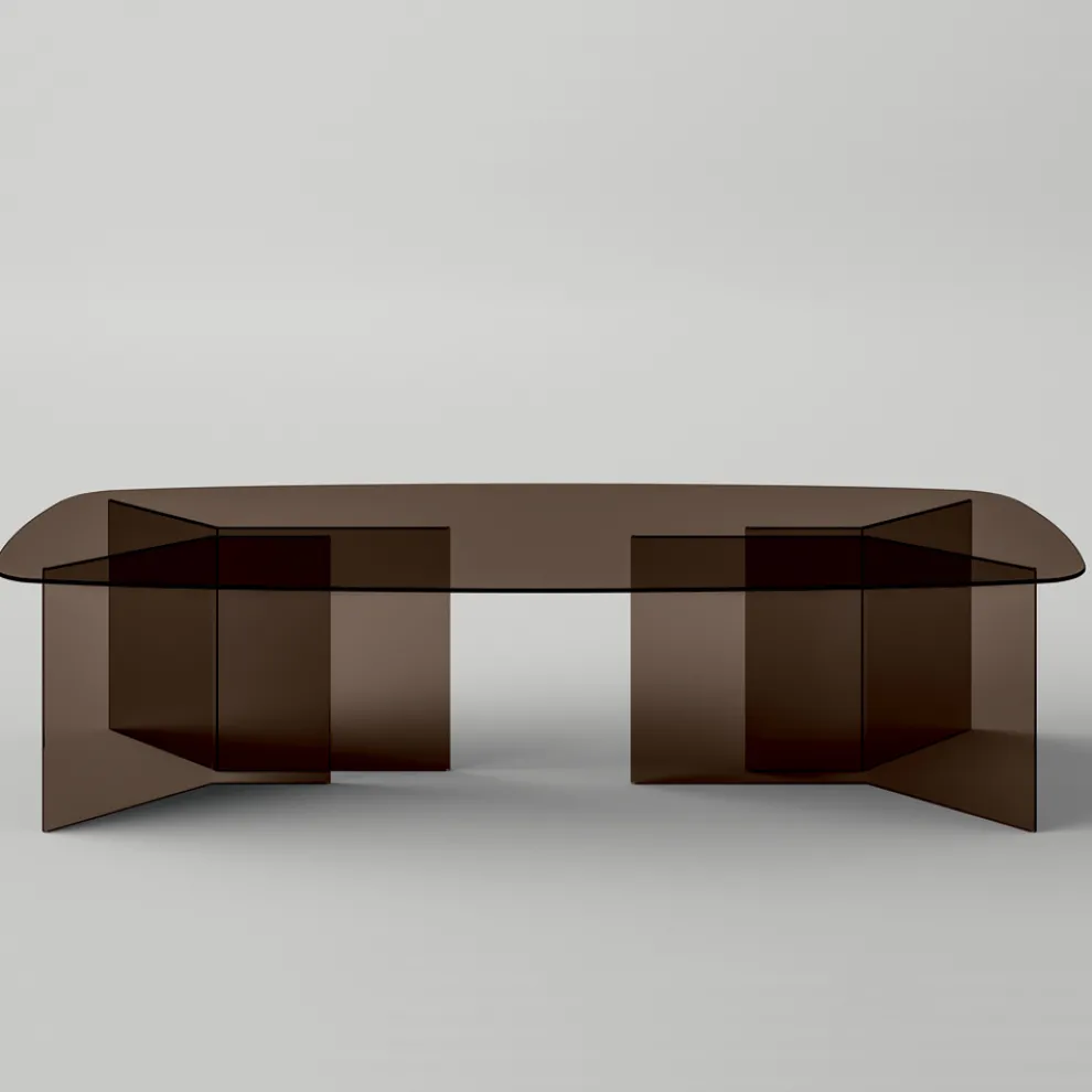 Esstisch aus Glas mit rechteckiger Platte Made in Italy - Charles