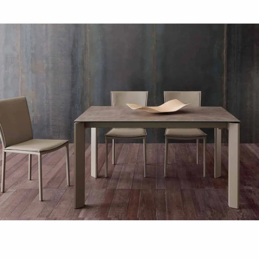 Esstisch aus Glaskeramik verlängerung nach Bucheröffnung bis 240 cm Terni