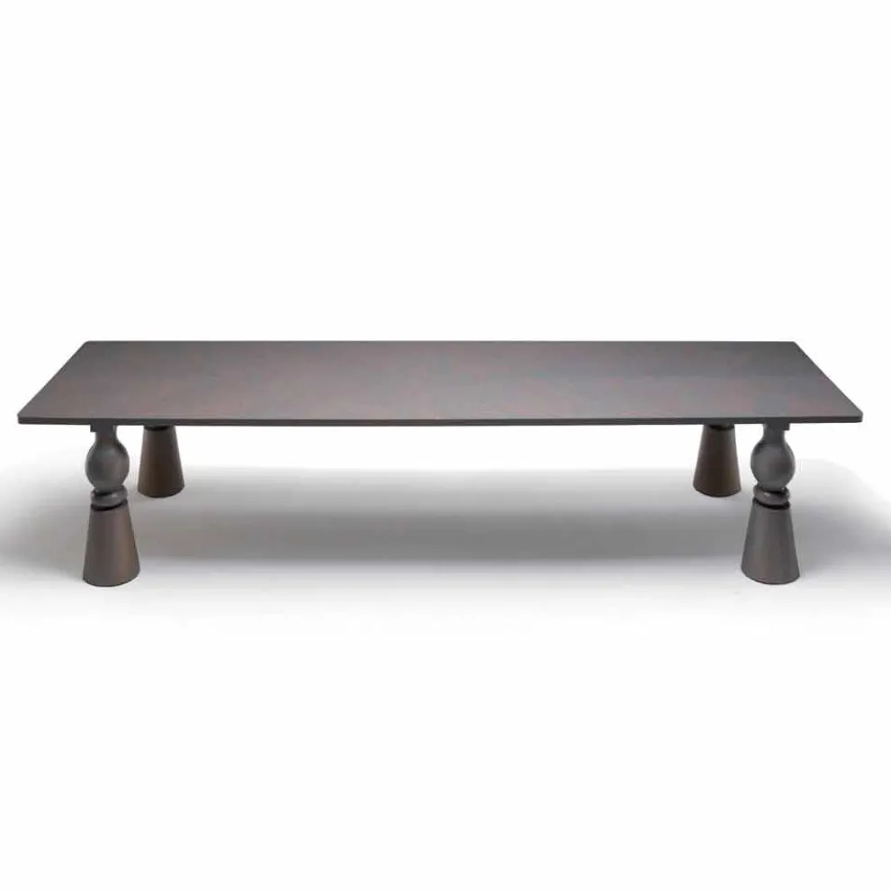 Esstisch aus grauem Eichenholz, made in Italy, Design Teseo