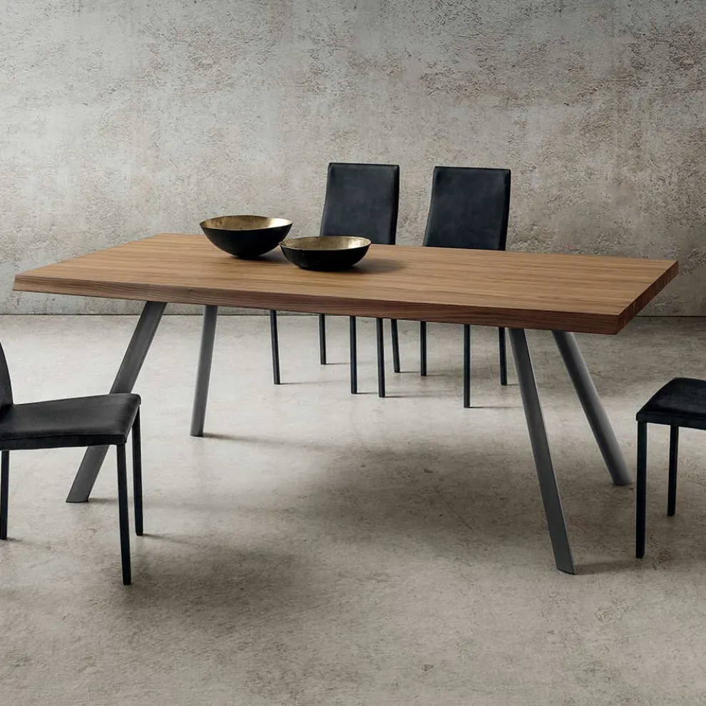 Esstisch aus Holz und Aluminium Made in Italy, Precious - Lingotto