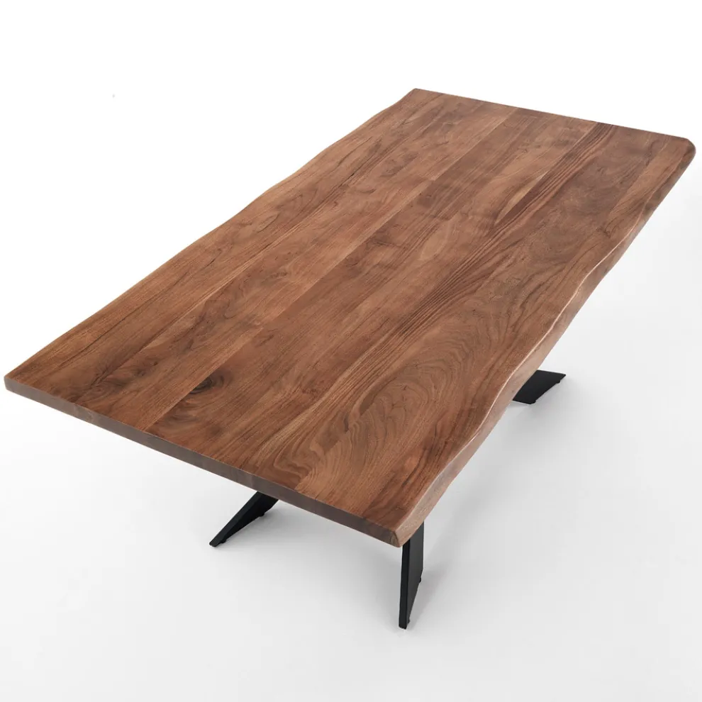 Esstisch aus massivem Akazienholz und Stahl – Phosphor