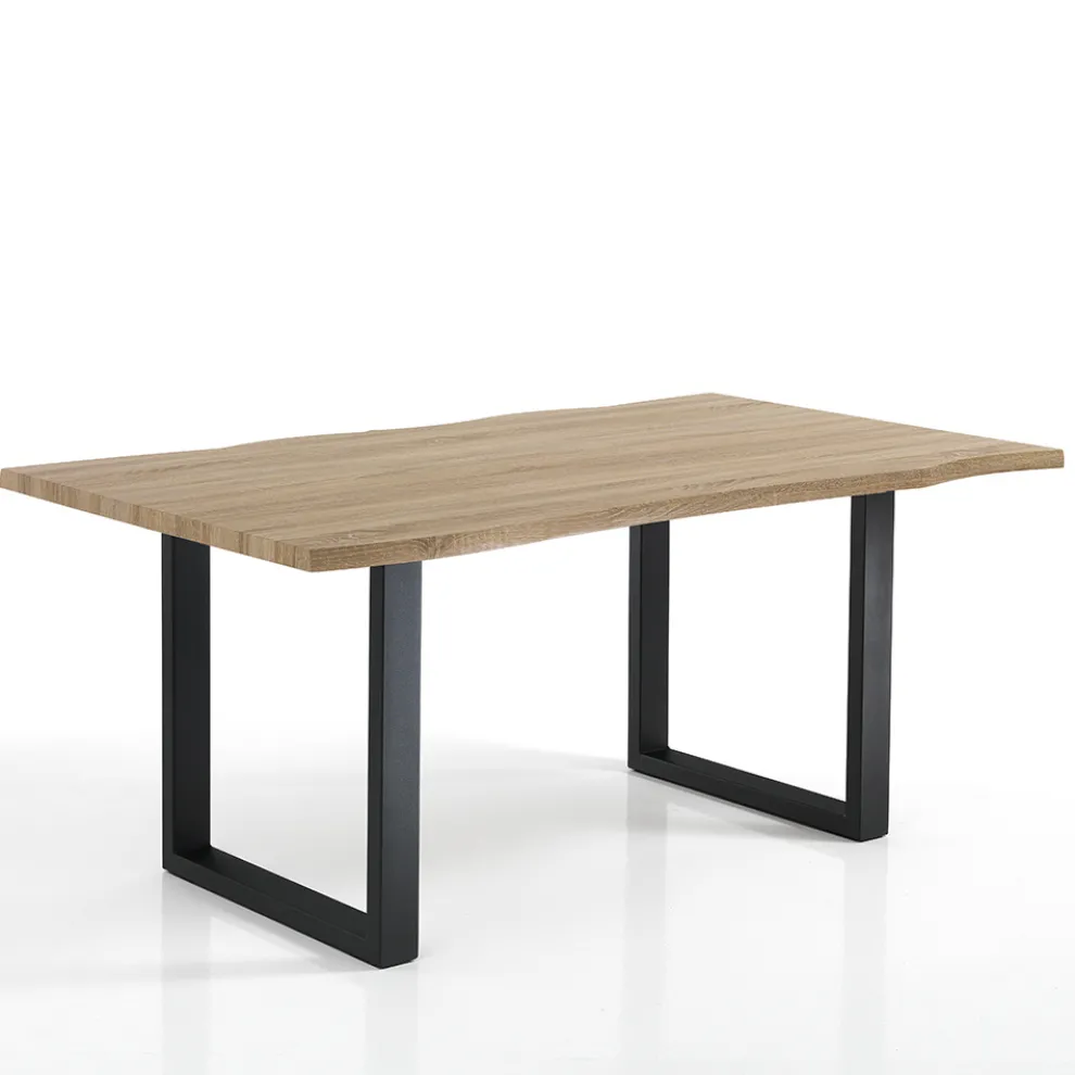 Esstisch aus Mdf mit Beinen aus schwarz lackiertem Stahl - Cheetah