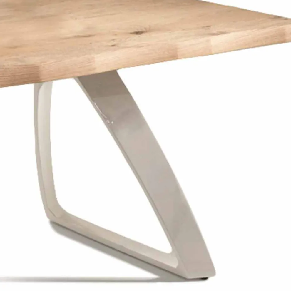 Esstisch aus Metall und furnierter Eiche Made in Italy - Aryssa