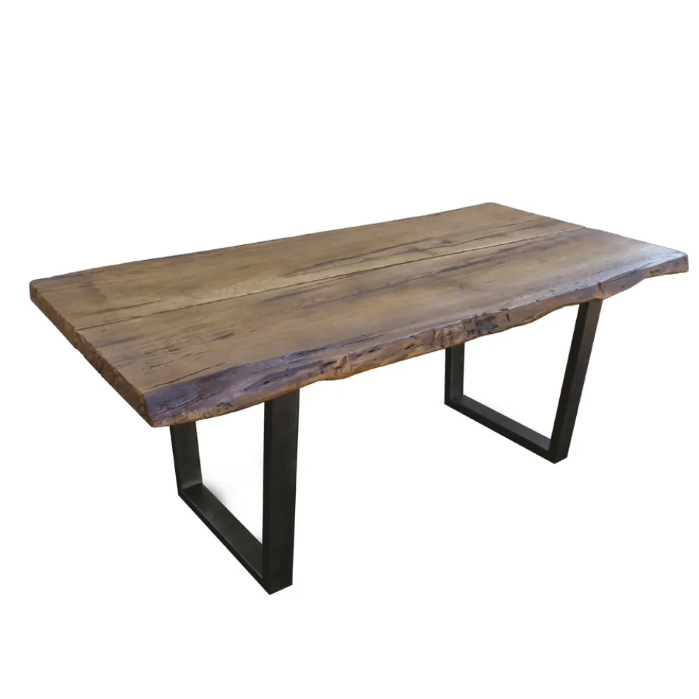 Esstisch aus weltlicher Eiche und Metallgestell Made in Italy - Dite