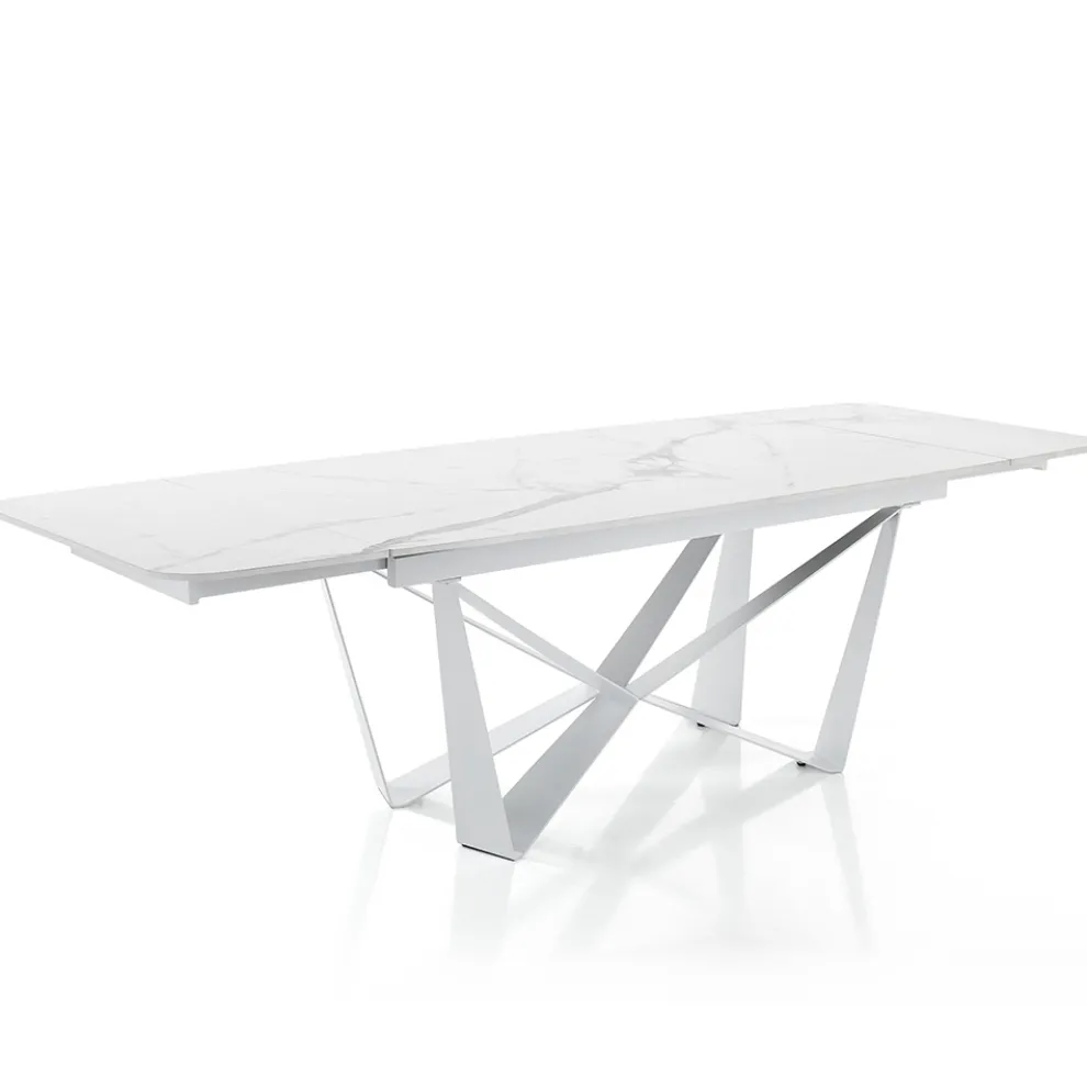 Esstisch ausziehbar bis 240 cm aus Keramik in Marmoroptik - Poseidon