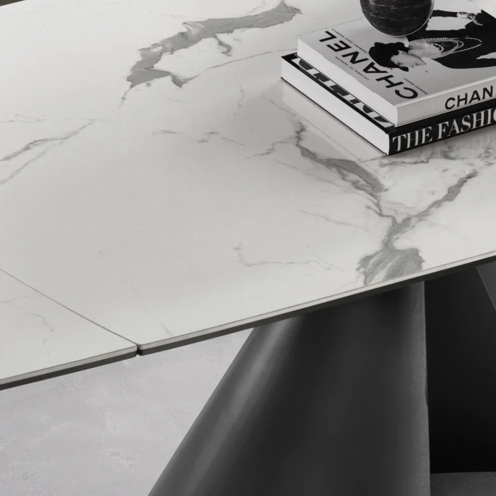 Esstisch ausziehbar auf 200 cm mit Platte aus Feinsteinzeug - Borgona