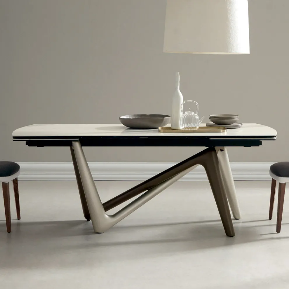 Esstisch Ausziehbar bis 294 cm Polierte Keramik und Polyurethan - Stalto