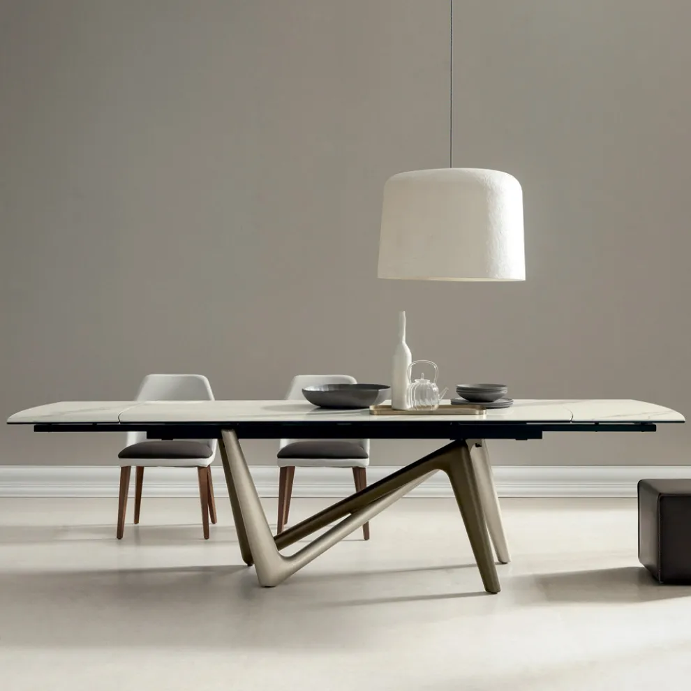 Esstisch Ausziehbar bis 294 cm Polierte Keramik und Polyurethan - Stalto