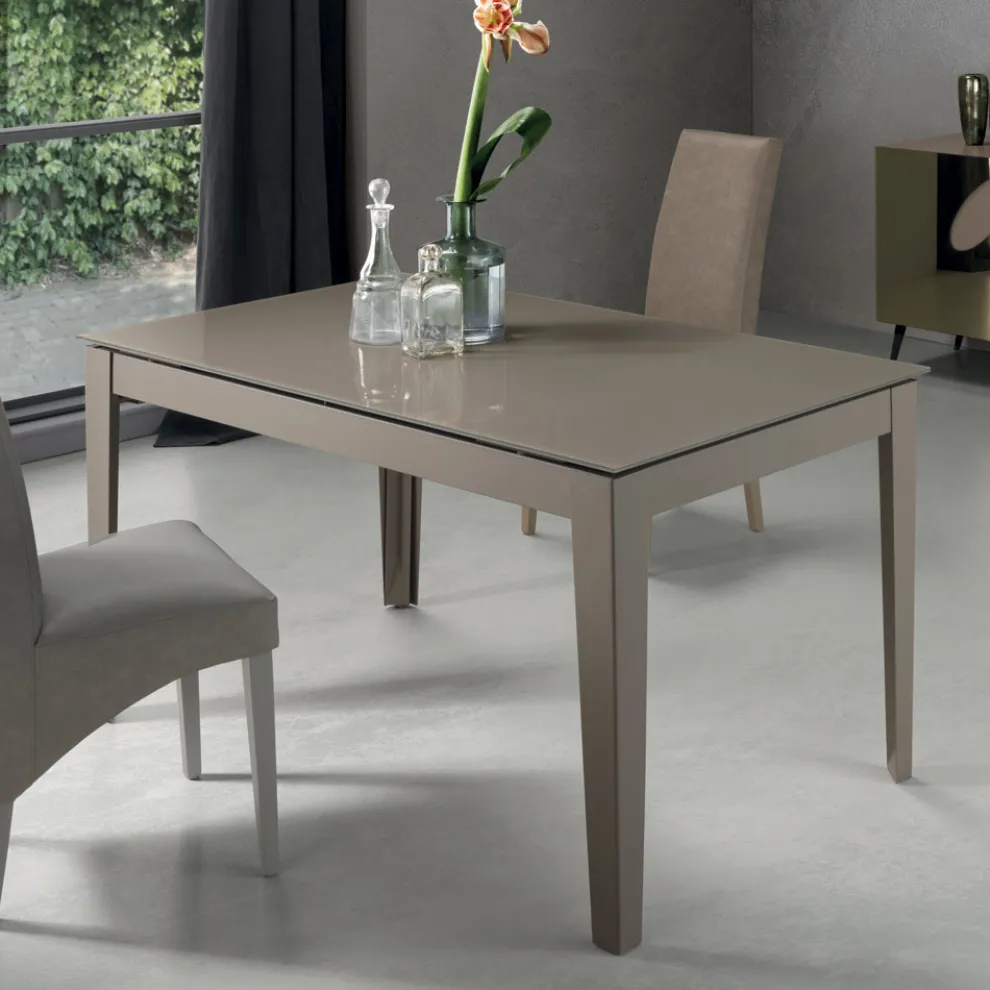 Esstisch ausziehbar auf 380 cm aus Glas und Metall 16 Sitzplätze - Fiorentino