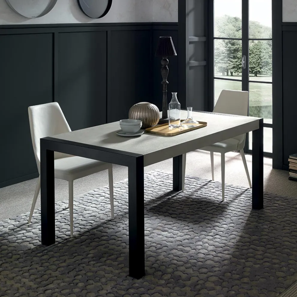 Esstisch ausziehbar auf 310 cm in Mörteloptik Made in Italy - Euclide
