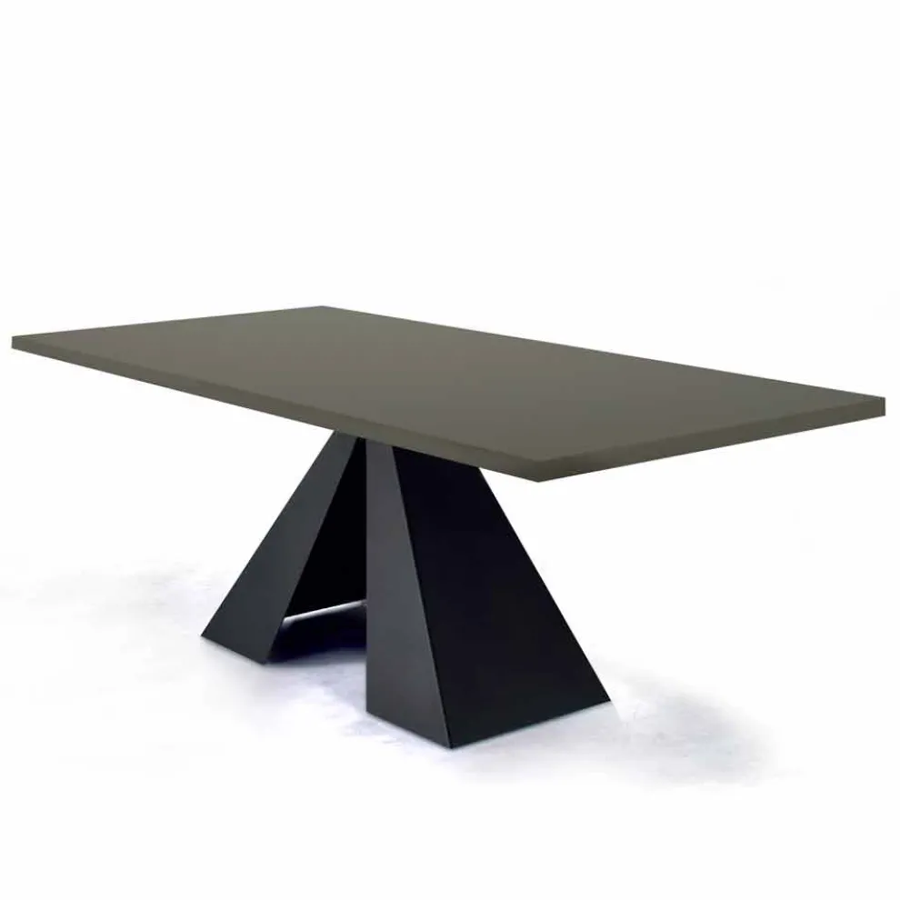 Esstisch mit Fenix-Platte und Stahlgestell, hergestellt in Italien – Dalmatiner