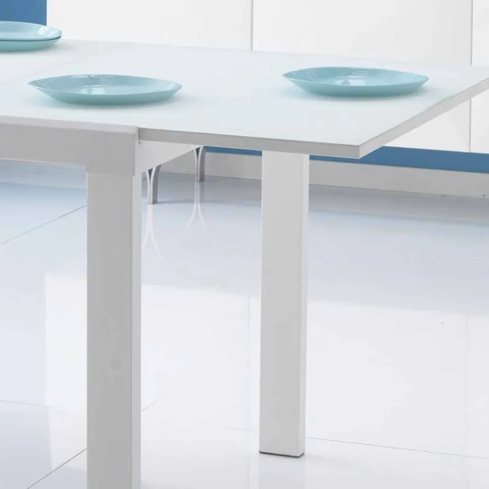 Esstisch mit Glas Tischplatte ausziehbar Teo