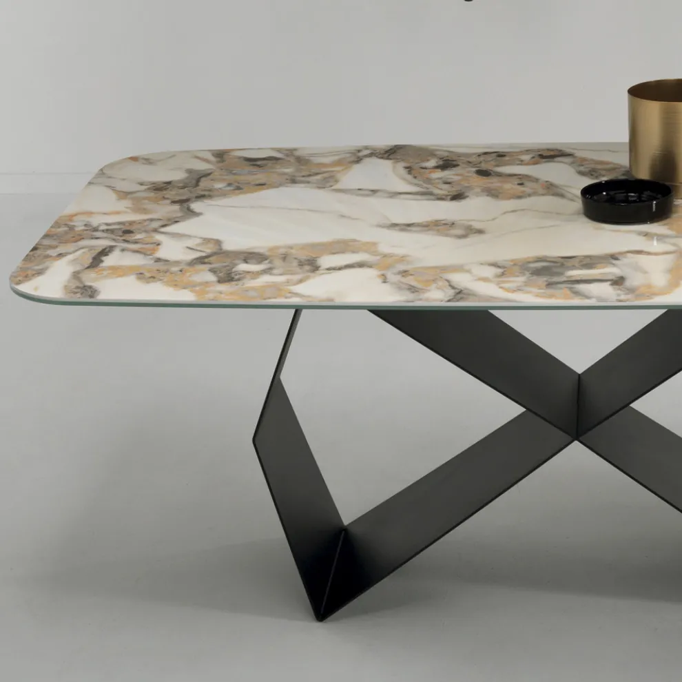 Esstisch mit Keramikplatte in Marmoroptik Made in Italy - Mirco
