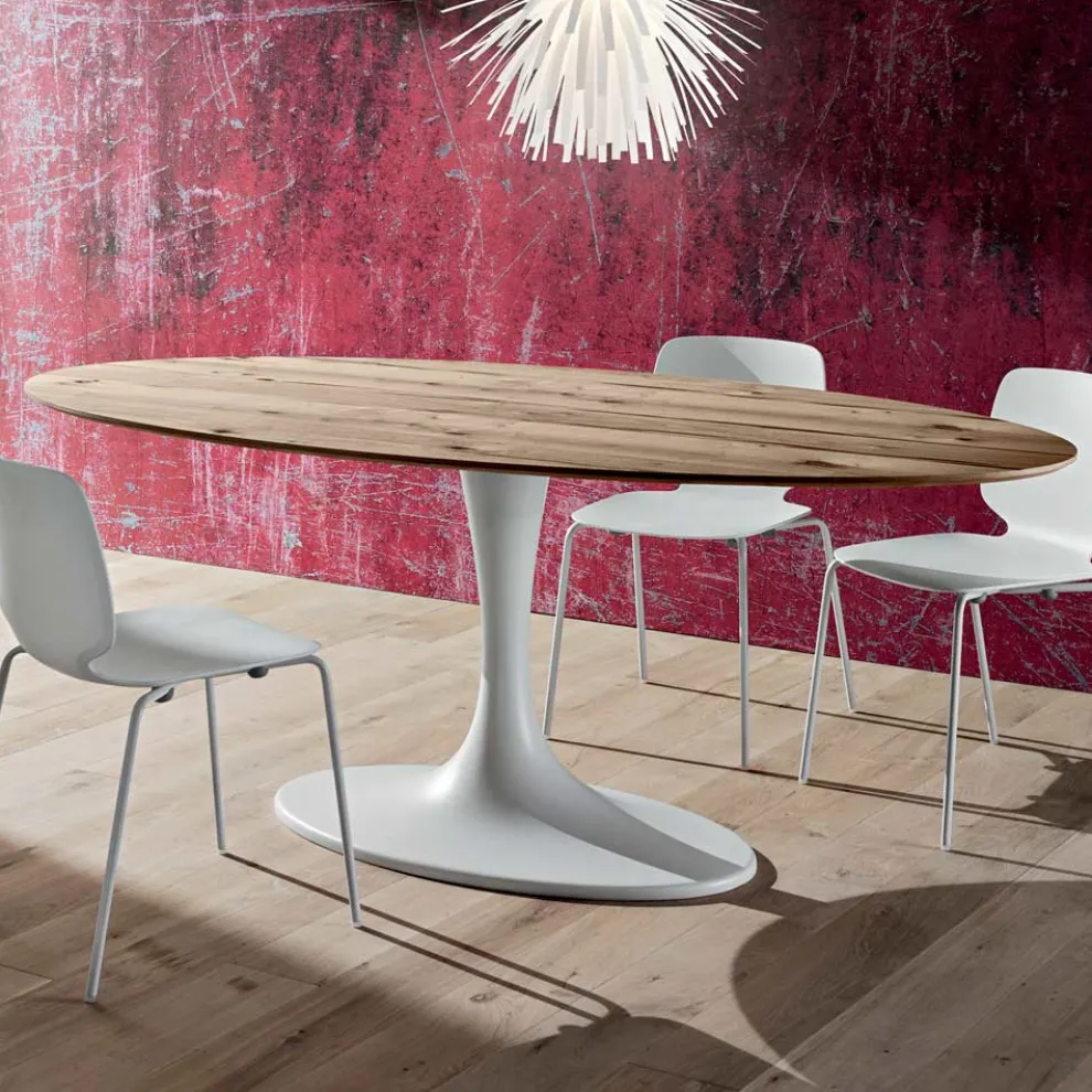 Esstisch mit ovaler Platte aus mehreren Schichten Made in Italy - Brontolo