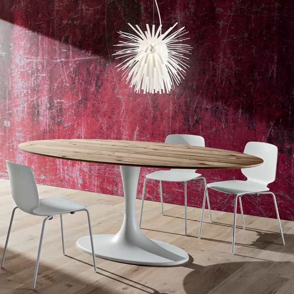 Esstisch mit ovaler Platte aus mehreren Schichten Made in Italy - Brontolo