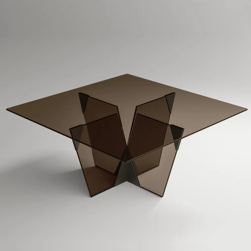 Esstisch mit quadratischer Tischplatte und Glasfuß Made in Italy - Tiseo