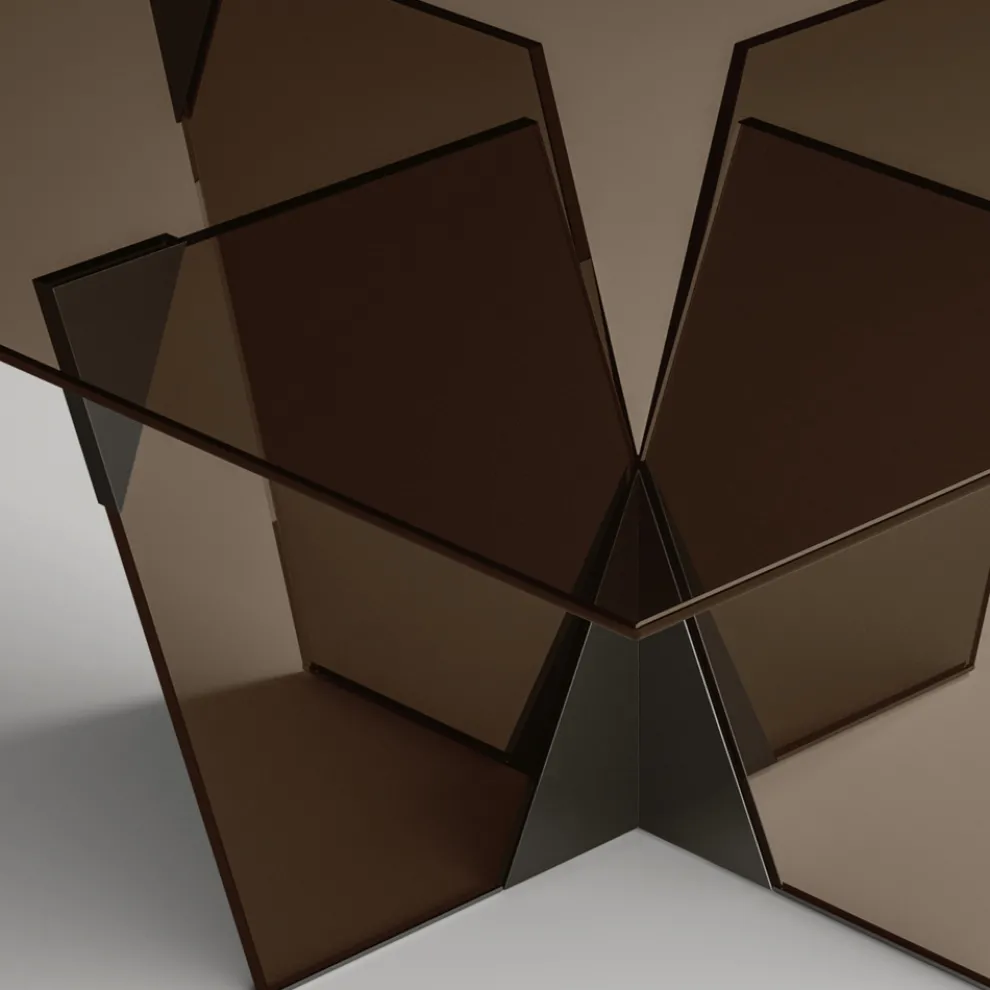 Esstisch mit quadratischer Tischplatte und Glasfuß Made in Italy - Tiseo