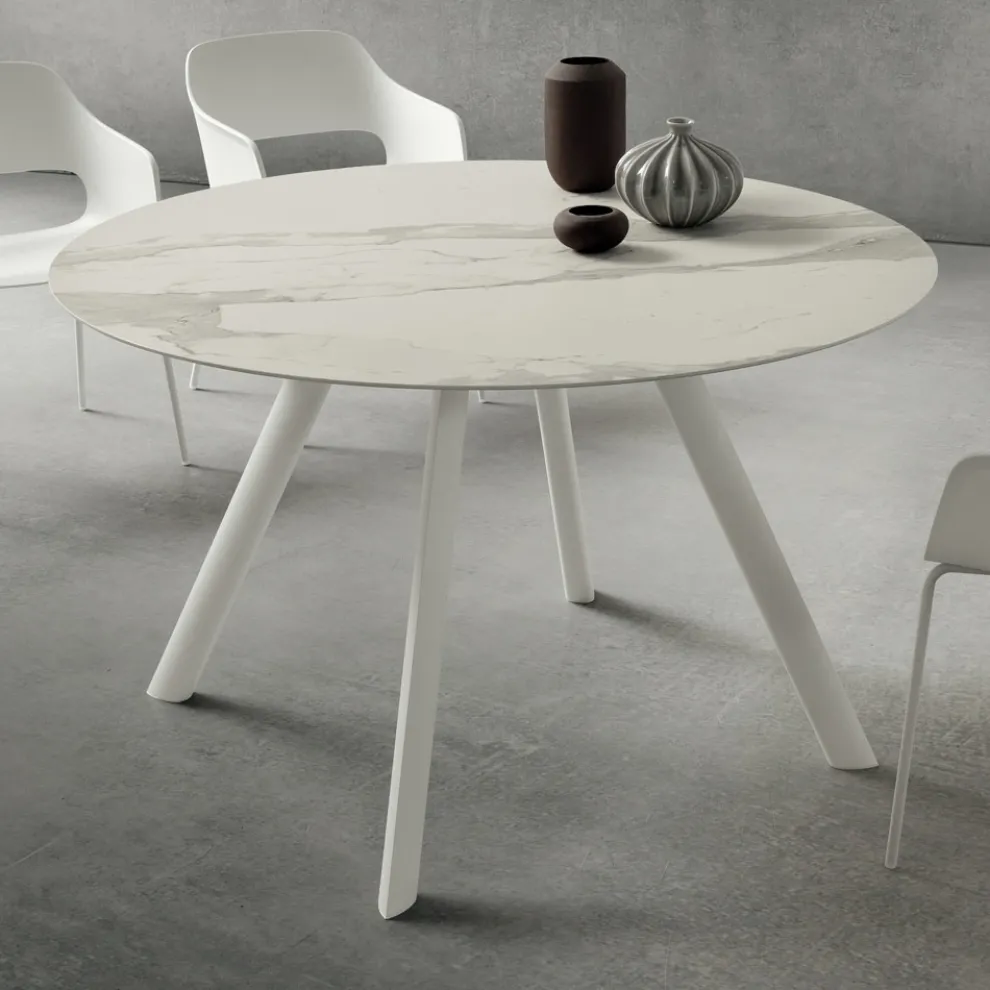 Esstisch mit runder Laminamplatte Made in Italy - Lingotto